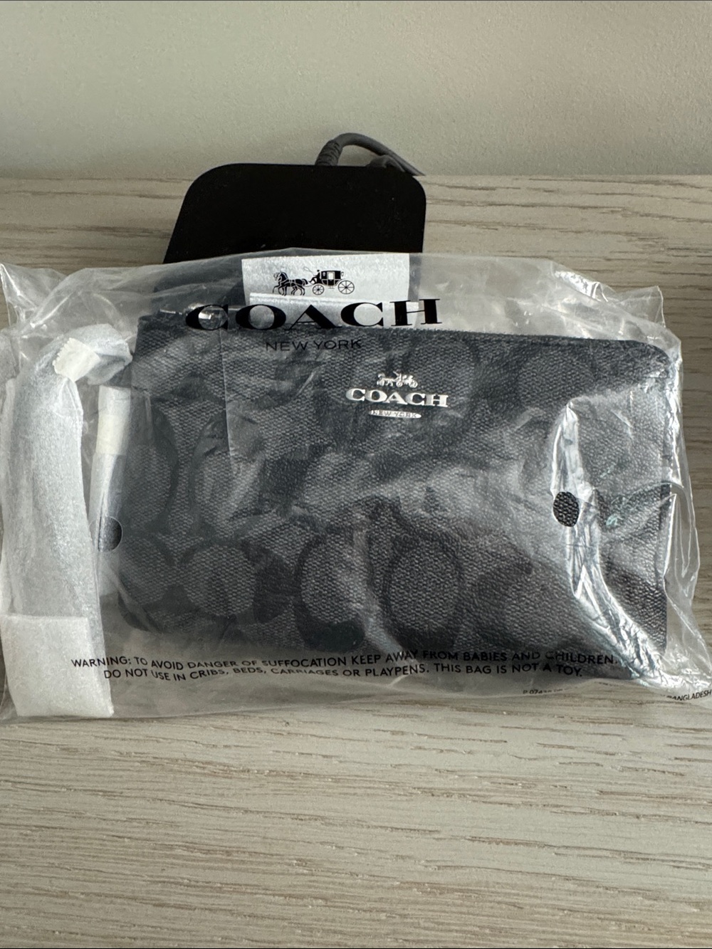 Coach Black Signature Wristlet